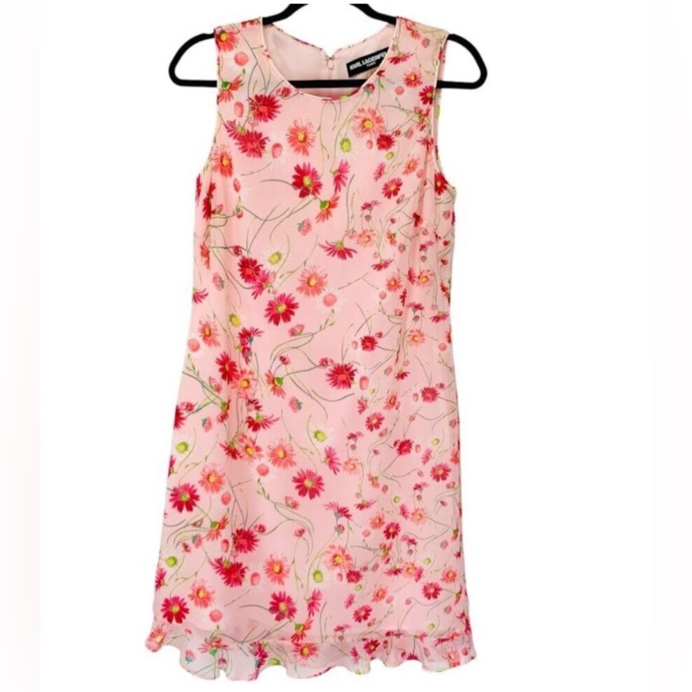 Karl Lagerfeld Pink Floral Mini Dress